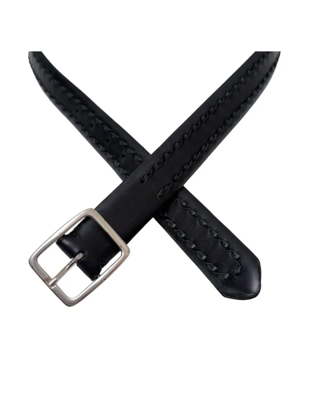 Bill Lavin Mens Belt Size 38 Calfskin Leather Dark Brown Woven Soft Collection